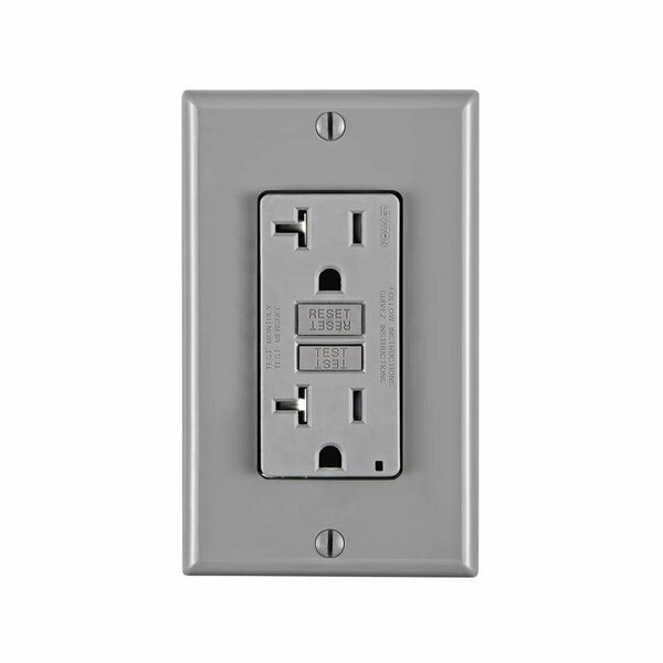 Leviton 20 amps 125 V Standard/Duplex Gray GFCI Outlet 5-20R 1 pk GFTR2-0GY